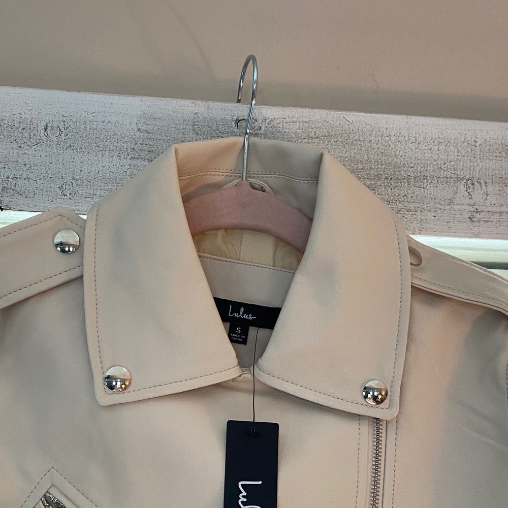 Lulu's Ivory Faux Leather Jacket - Picture 7 of 7